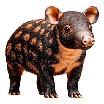 Cute and Playful Animal with Unique Spots and Round Ears in a Vibrant Environment png
