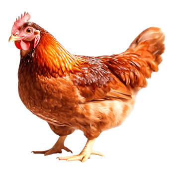 closeup of Beautiful Brown Chicken with Vibrant Feathers in Natural Pose png