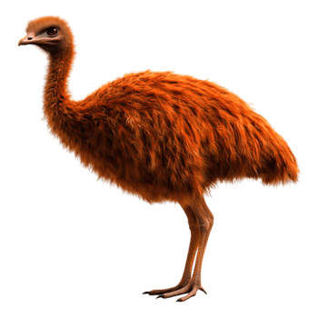 Bright Orange Feathered Ostrich Bird Standing in Profile with a Bold Stance png