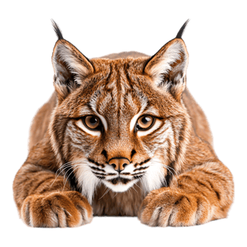 closeup of a Lynx Staring Intently with Beautiful Golden Eyes and Detailed Fur Texture png