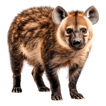 Realistic depiction of a spotted animal with unique features and captivating expression png