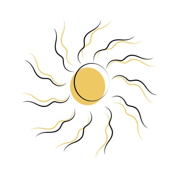 The sun is shown in a stylized design vector