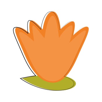 Abstract orange flower with layered petal outlines. vector