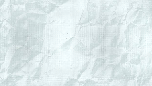 White dusty textured background, sheet of crumpled craft paper. Noisy gritty dot halftone effect, retro banner in grunge style, overlay. Battered notebook page. vector