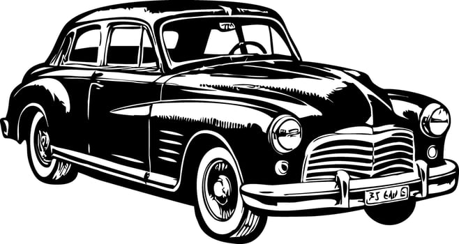 A vintage illustration of classic car travel vector