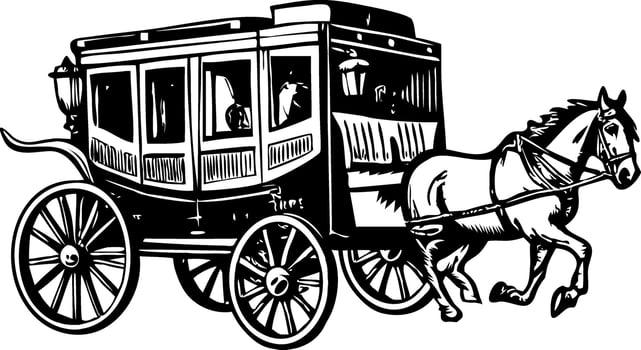 An illustration of carriage designed in vintage style vector