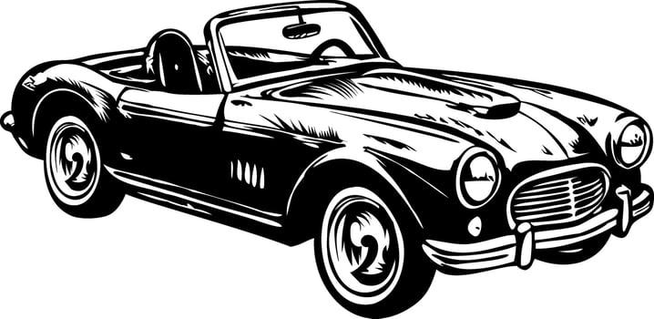 A vintage style illustration of sports car vector