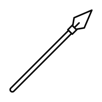 A black and white drawing of a spear vector