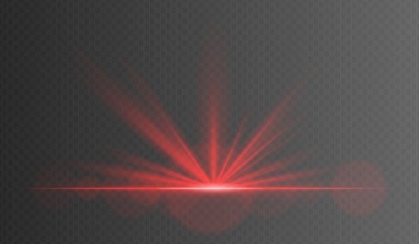 Red light beam on a black background vector