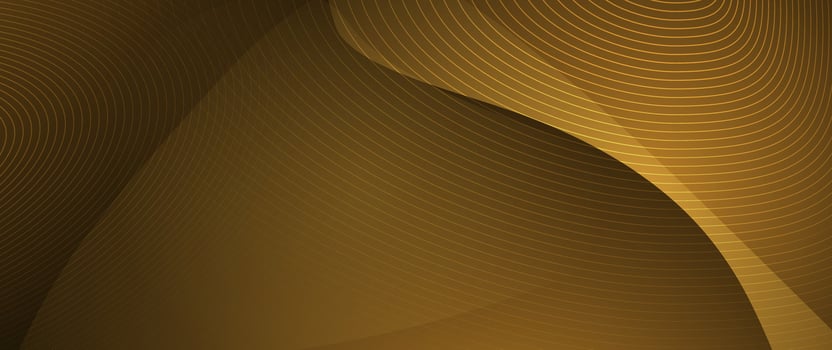Gold wave line for technology banner template vector
