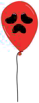 Sad Red Balloon Illustration sticker vector