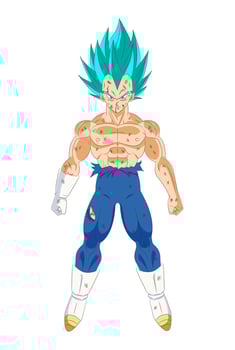 Battle Damaged Vegeta Super Saiyan Blue Illustration vector