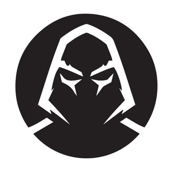 Dark Warrior Mask Design in Aggressive Style for Action Game Themes vector
