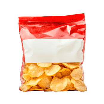 Chips bag snack food product crisps on transparent background png