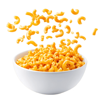 Macaroni cheese pasta bowl food on transparent background png
