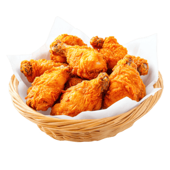 Fried chicken basket poultry food on transparent background png