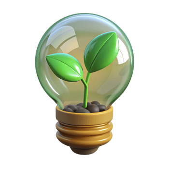 Eco-friendly light bulb with growing plant inside sustainable energy concept png