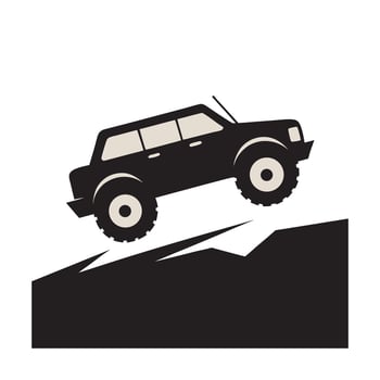 Offroad Truck Making Big Jump vector