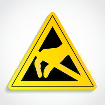 3d ESD triangle symbol electrostatic discharge vector