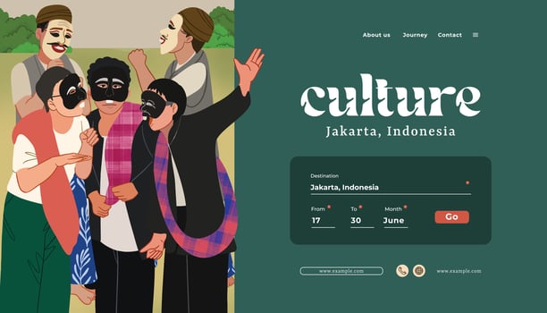 A website design for culture, indonesia vector