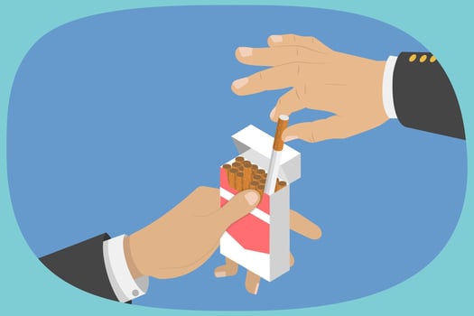 3D Isometric Flat Illustration of Bad Habits, Side Effects of Smoking vector