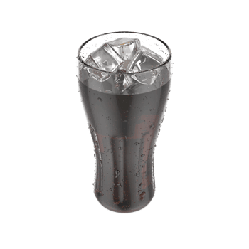 Cola Glass With Ice Cubes isolated on transparent background png