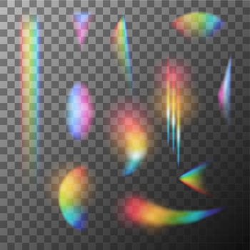 Colorful light flares on dark background vector