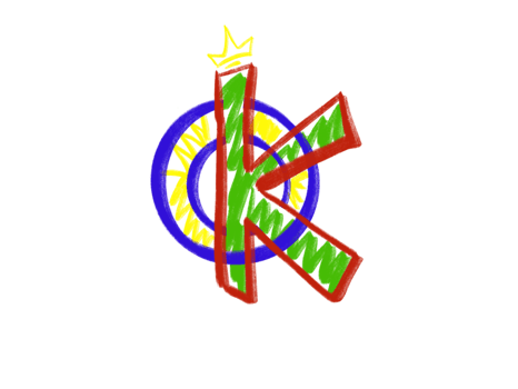 Colorful Letter K Illustration with Crown and Circle Accent png