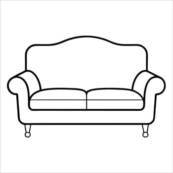 Sofa artwork drawn in continuous line art drawing style combining clean design and inviting shape ideal for home decor graphics or furnishing concept sketches vector