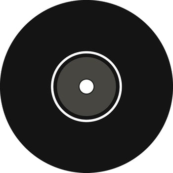 Line art illustration of a vinyl lp record representing classic music nostalgia drawn in a minimalist continuous style perfect for retro art and music merchandise vector