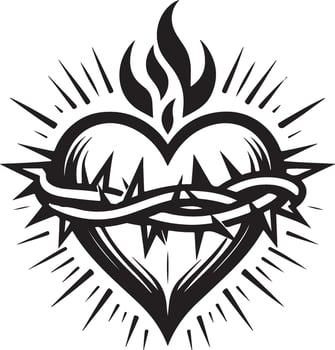 Sacred Heart of Jesus Silhouette vector