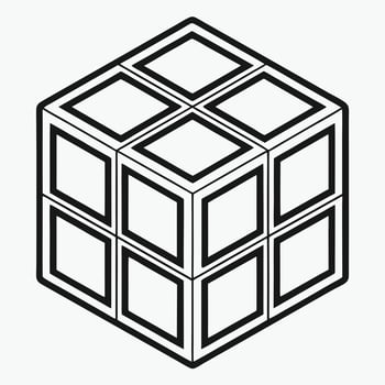 Abstract cube with a minimalist design isolated on a clean white background vector