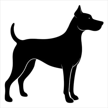 A black and white silhouette of a dog vector