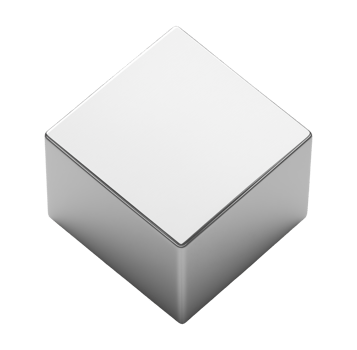 Gray metal cube isolated on transparent background png