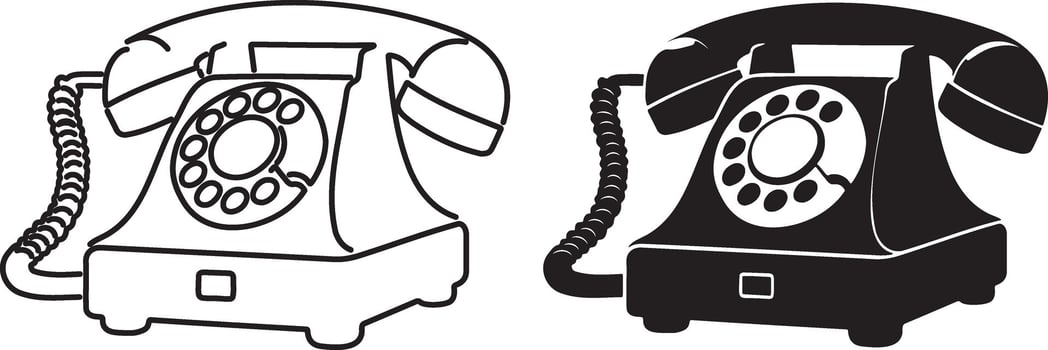Retro Rotary Telephone Illustration. vector