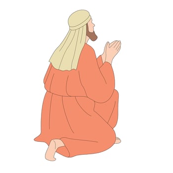 Male Jesus resurrections worshipping illustration vector