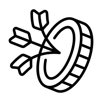 Arrow Targeting Money Line Icon for Accurate Financial Strategy and Planning png