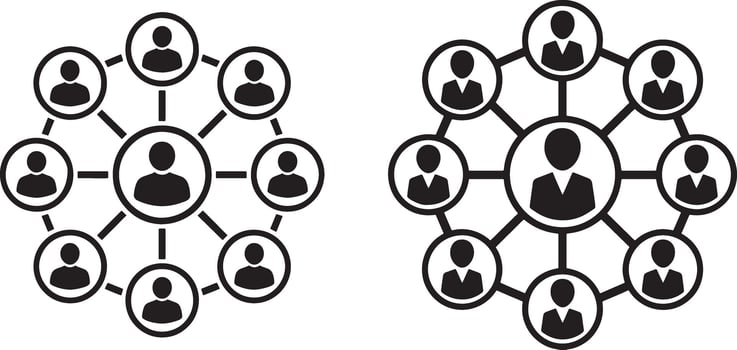 Network Connection People Group Concept For Social Media And Business Circle Link vector