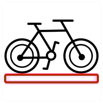 Bicycle and cycle icon concept in red line color vector