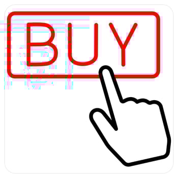 Buy and click icon concept in red line color vector