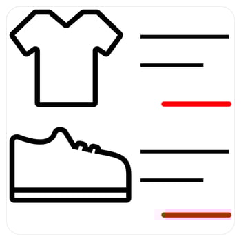 Online Shop icon concept in red line color vector