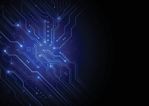 Abstract digital background with technology circuit board texture. Electronic motherboard illustration. Communication and engineering vector