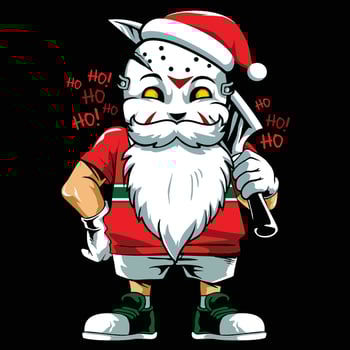 santa claus kids with hunter mask vector