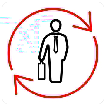 Ability and responsibilities icon concept in red line color vector