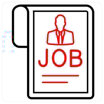 Job Profile icon concept in red line color vector