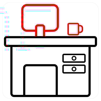 Personal insurance icon concept in red line color vector