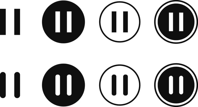 Media player icons set. Play and pause buttons. audio player button. player control symbol vector