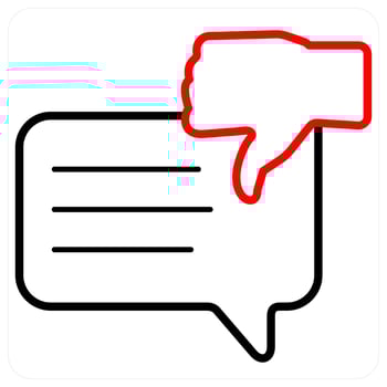 Negative Feedback icon concept in red line color vector