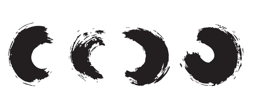 Ringed Brush Stroke Backgrounds in Black vector