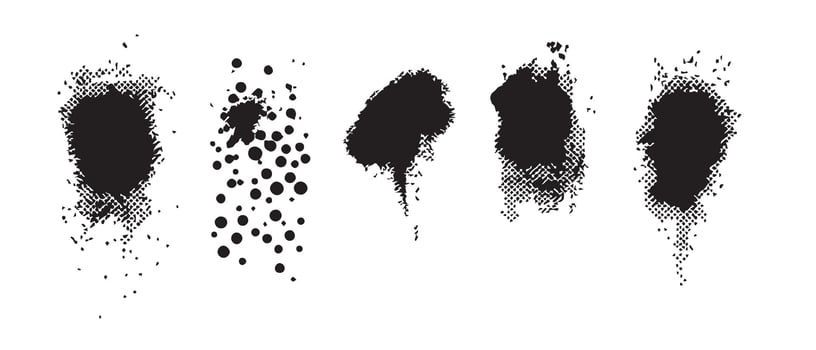 Drip-Based Ink Blot Graphics in Black and White vector